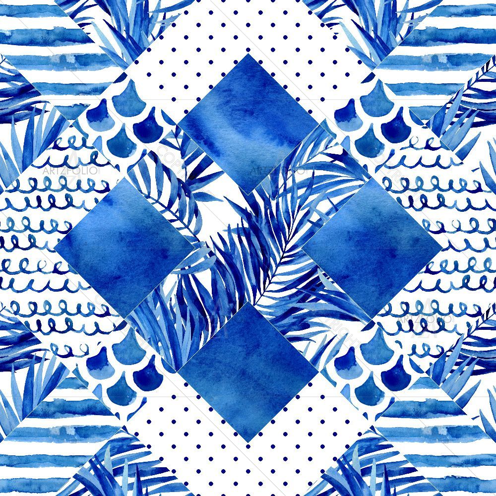 Blue Watercolor Elements — Botanical custom art by ArtzFolio