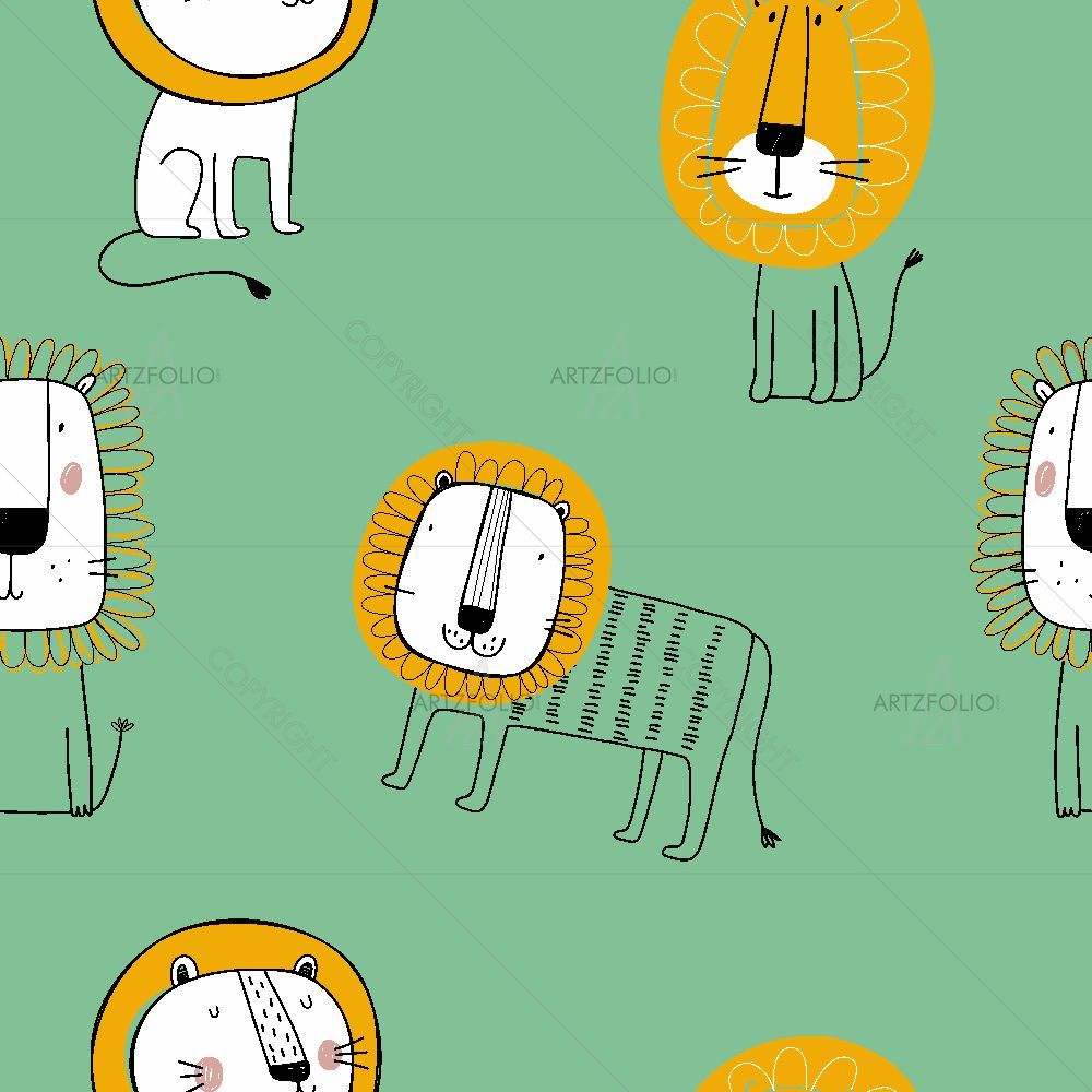 Cute Lion Cub D2 — custom-size art design 5016238