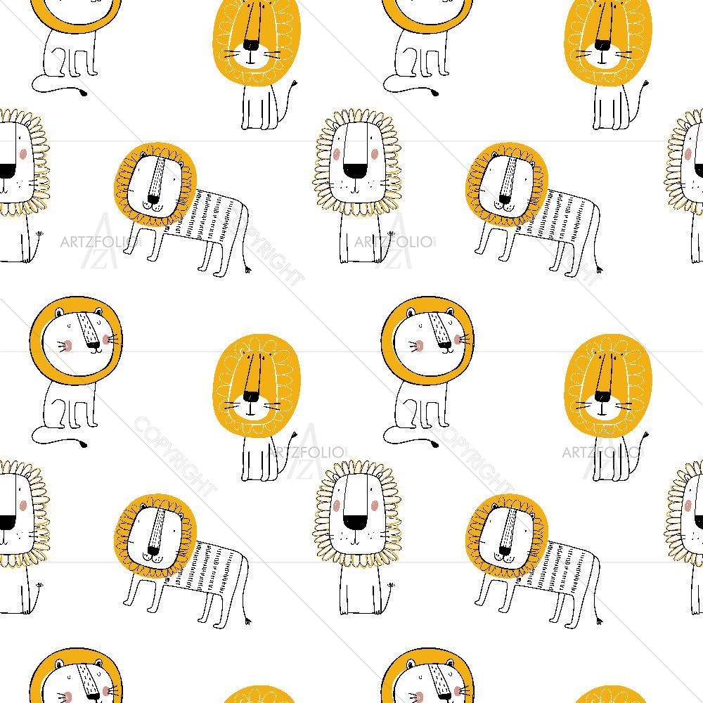 Cartoon Lion Cub — custom-size art design 5016239