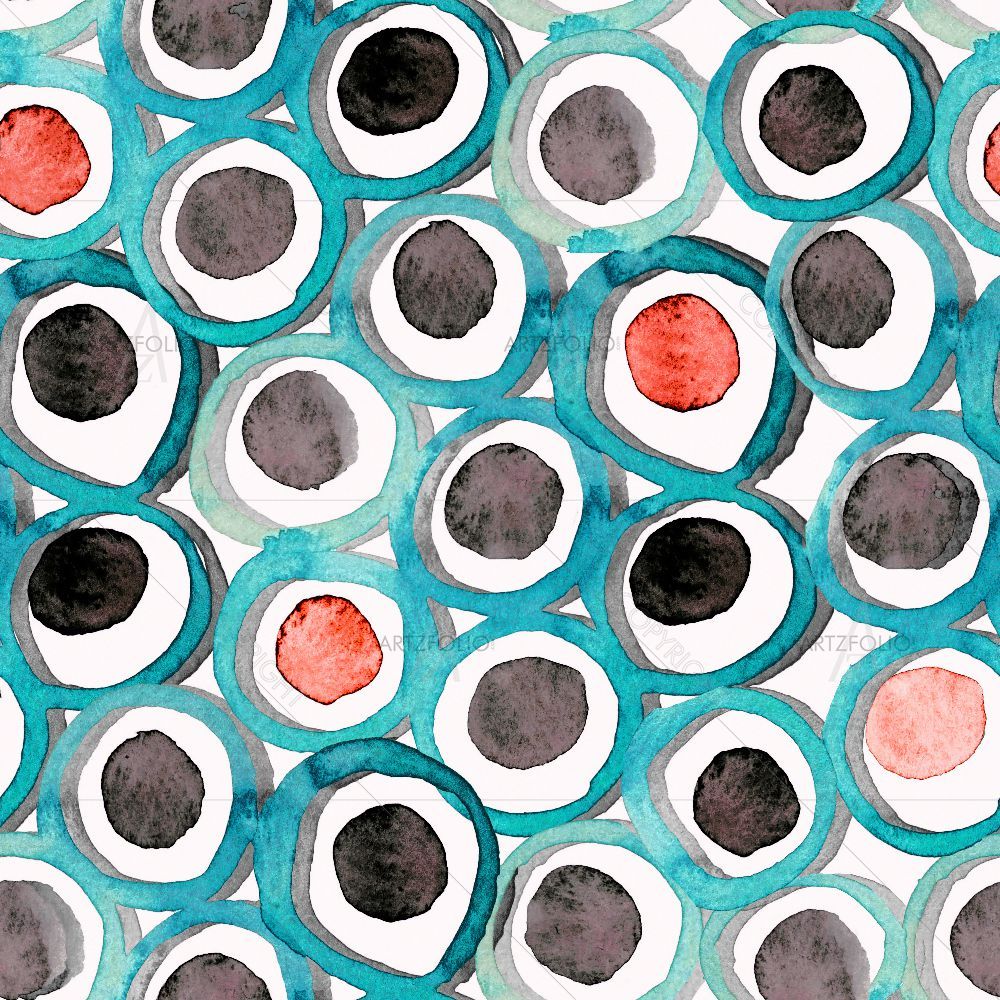 Watercolor Circle and Dots — custom-size art design 5016242