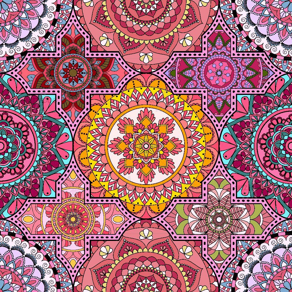 Vintage Arabic Indian Motifs D10 — custom-size art design 5016254