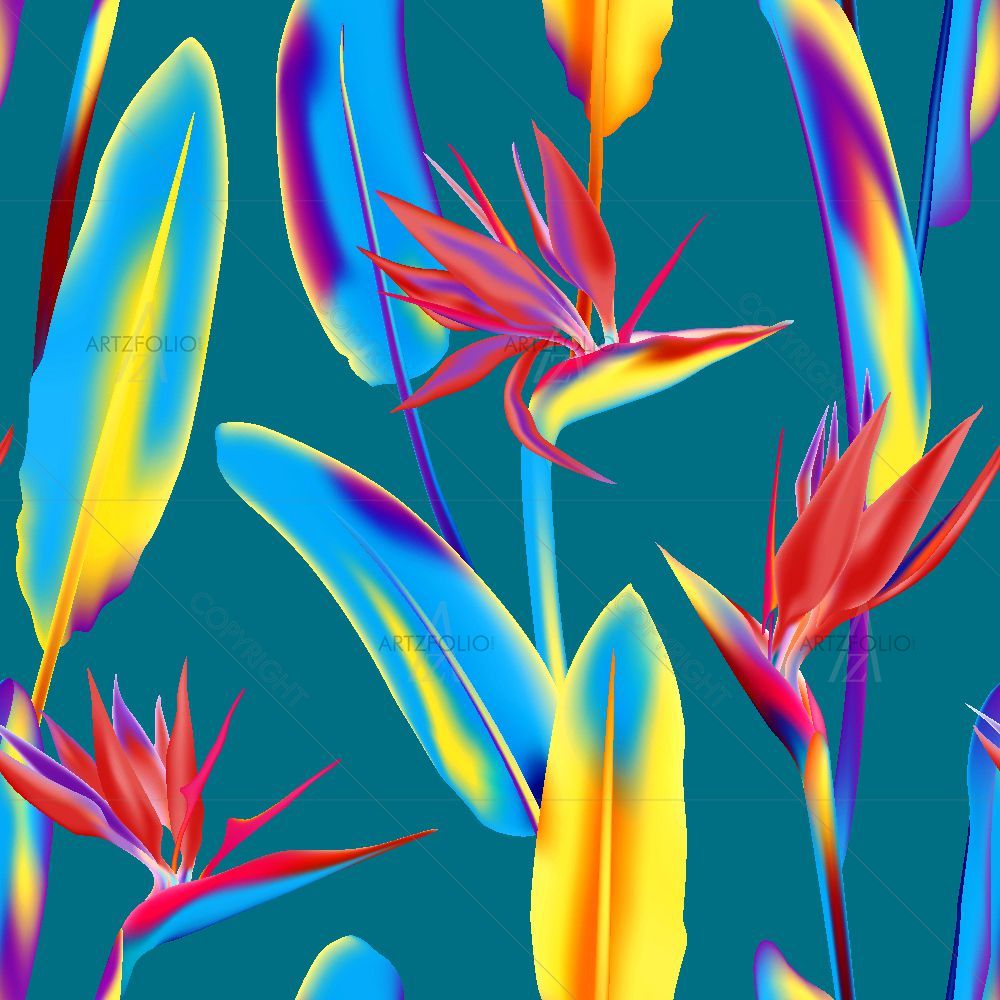 South African Crane Flower — Botanical custom art by ArtzFolio