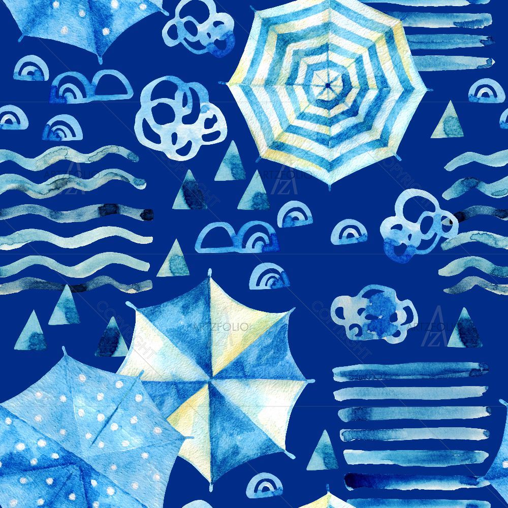 Blue Summer Beach — Abstract custom art by ArtzFolio
