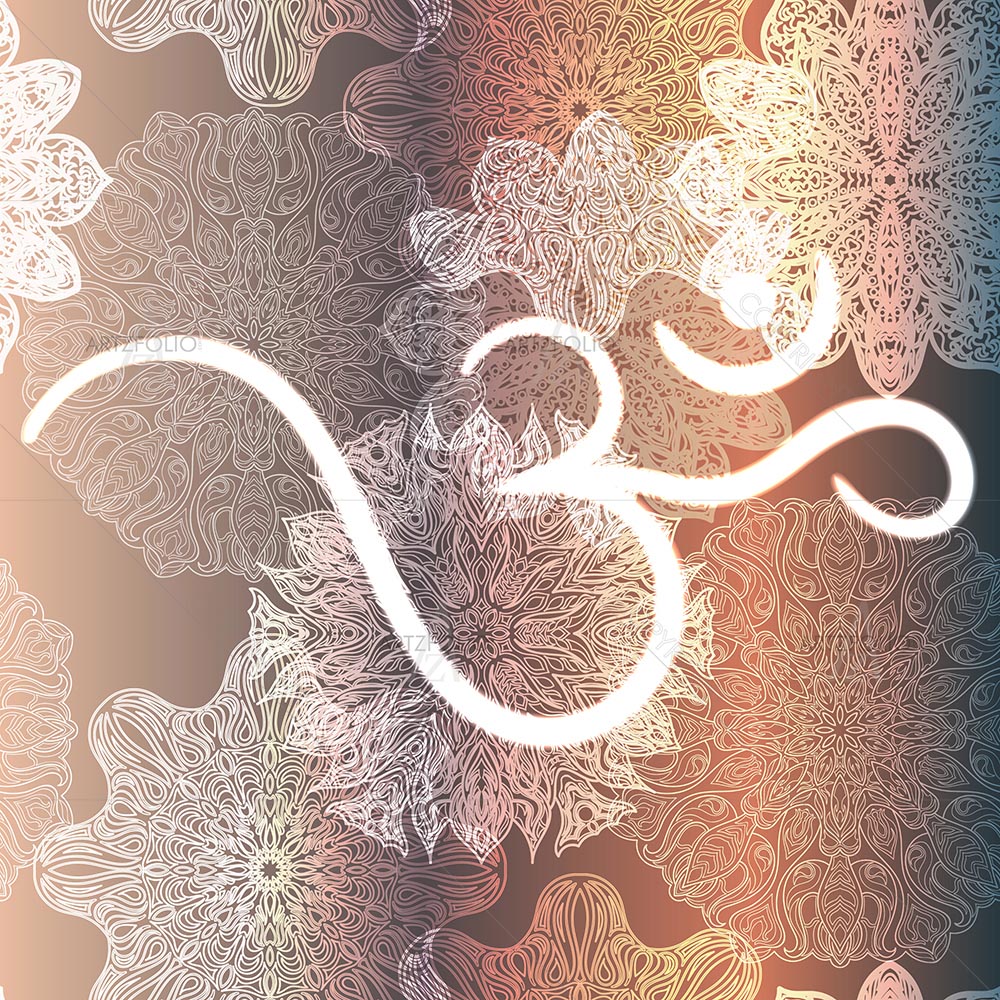 Ornate Mandala & Hindu Om Aum Symbol D2 — custom-size art design 5016290