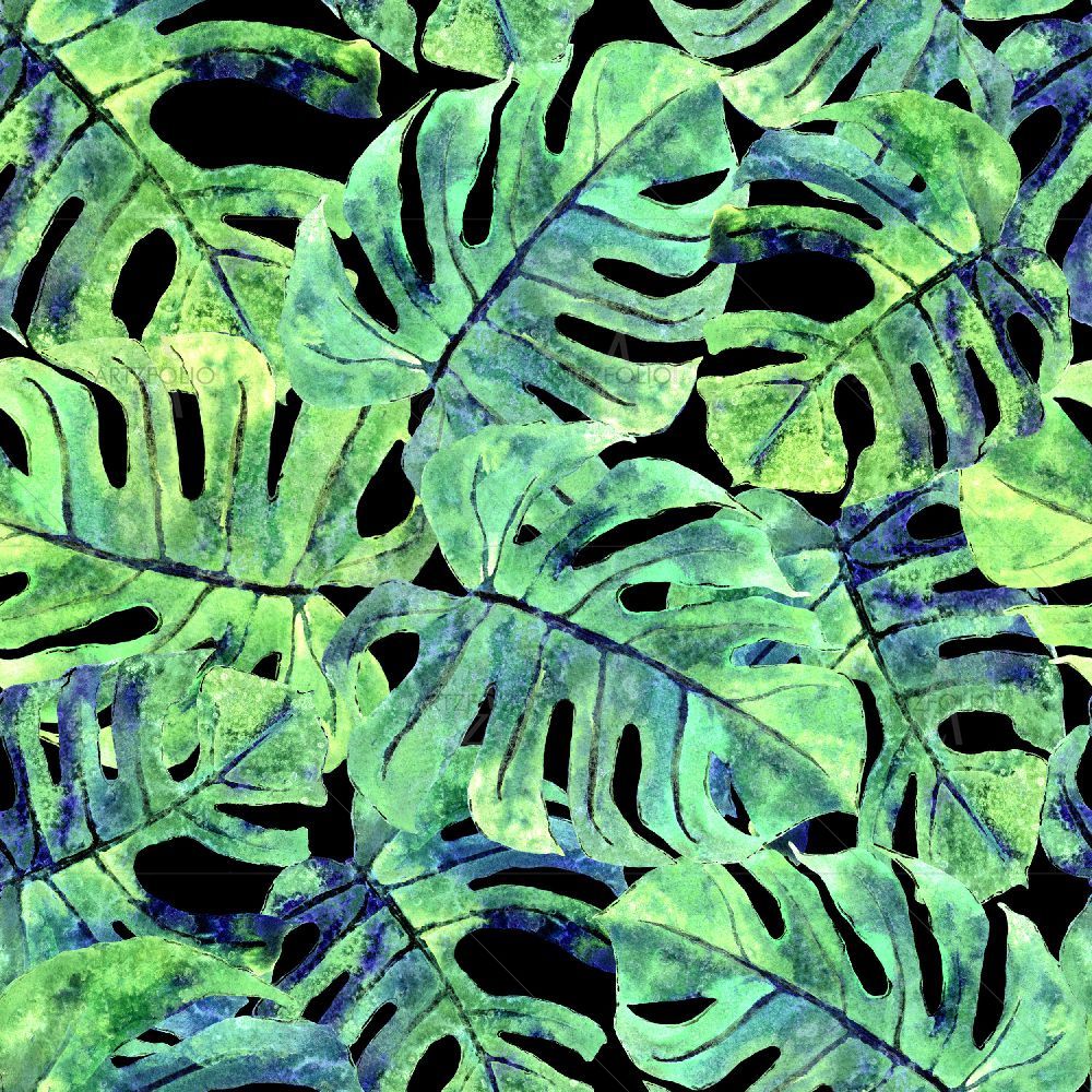 Watercolor Monstera Exotic Leaves — Botanical custom art by ArtzFolio