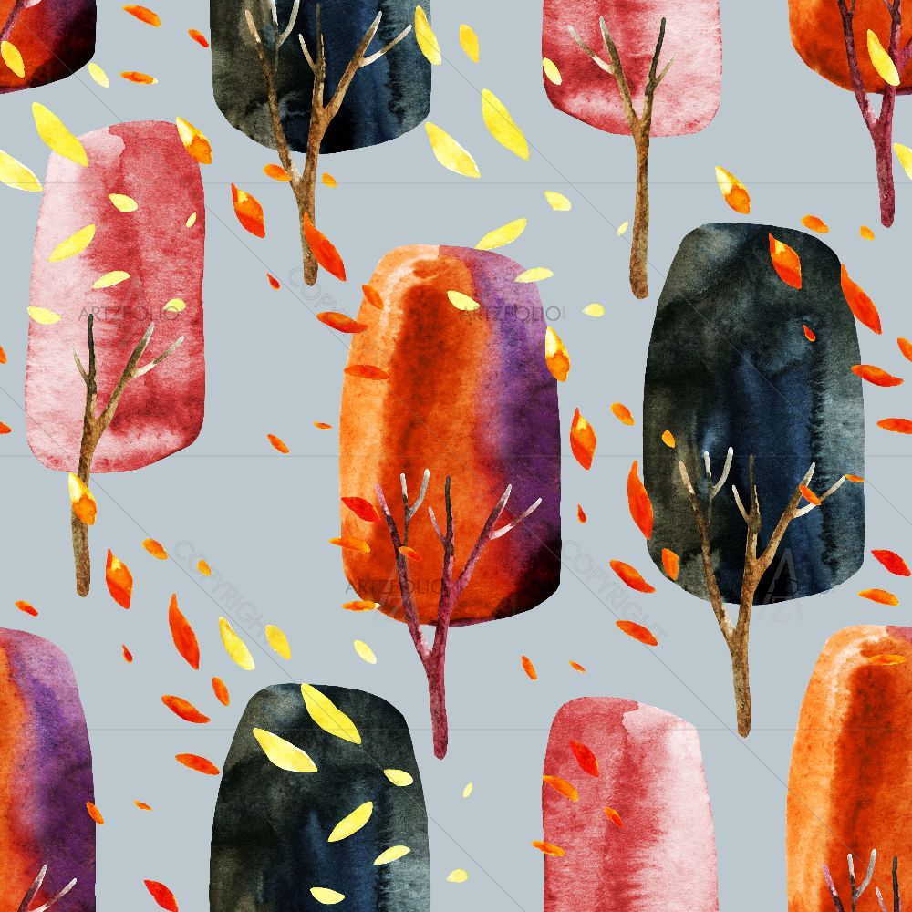 Abstract Autumn Pattern D1 — Botanical custom art by ArtzFolio
