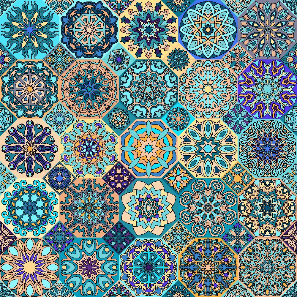 Vintage Floral & Mandala D13 — custom-size art design 5016309