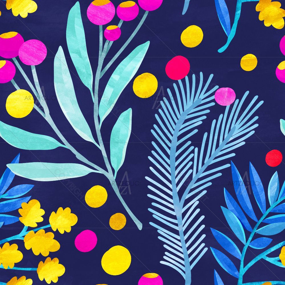Watercolour Botanical Pattern D5 — custom-size art design 5016316