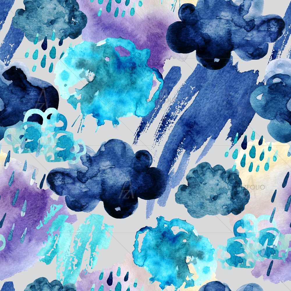 Watercolor Fall Shower Pattern — custom-size art design 5016319