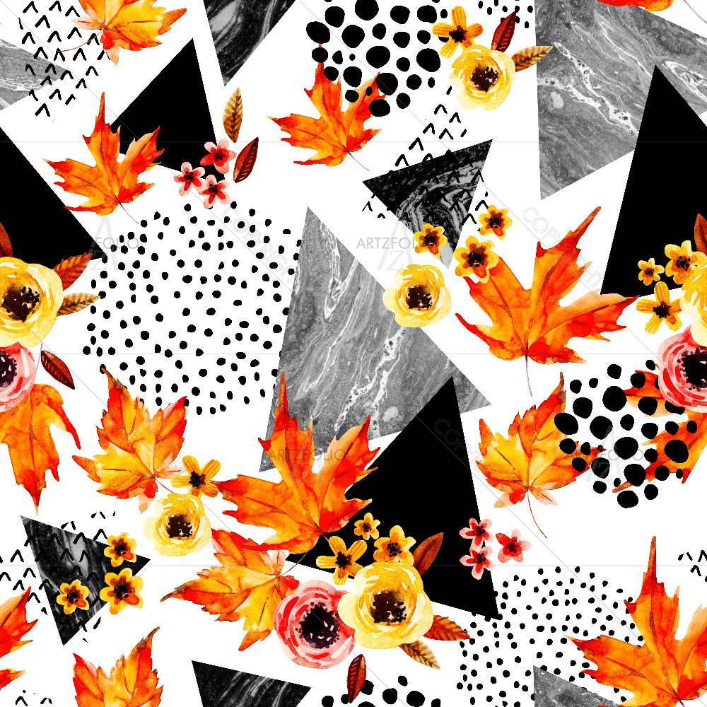 Watercolor Autumn D1 — Botanical custom art by ArtzFolio
