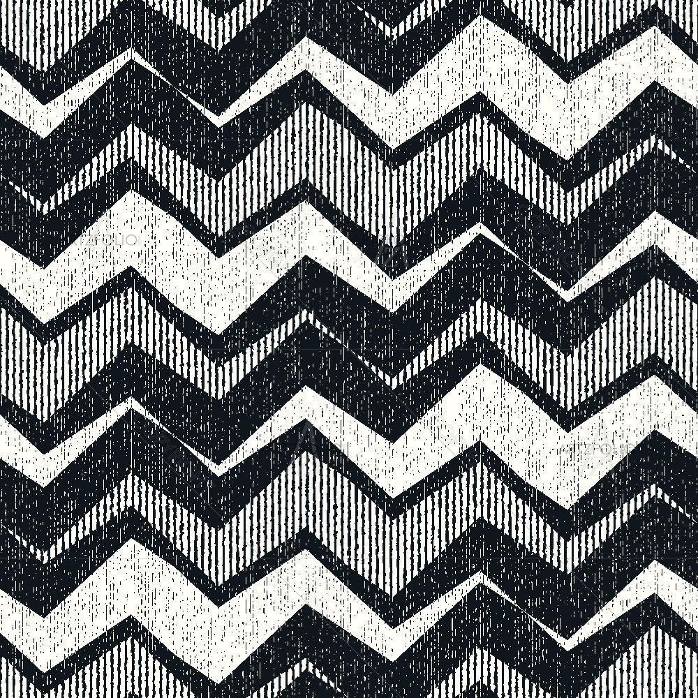 Monochrome Zigzag — Abstract custom art by ArtzFolio