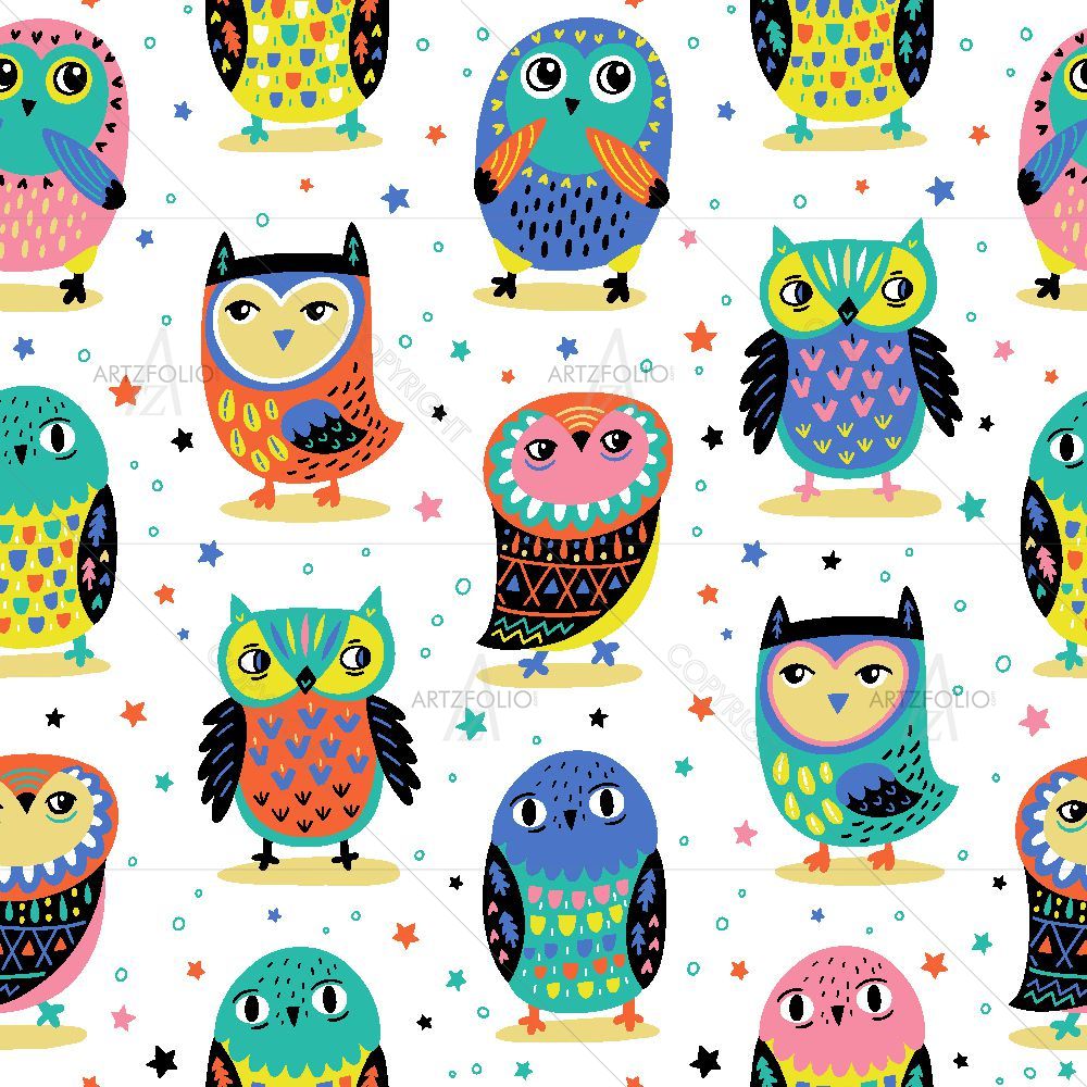 Owls & Stars D2 — custom-size art design 5016360