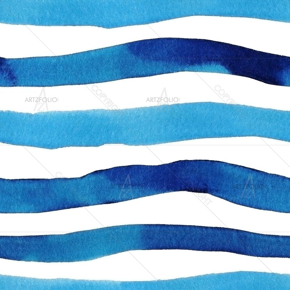 Watercolor Colorful Stripes — Patterns custom art by ArtzFolio