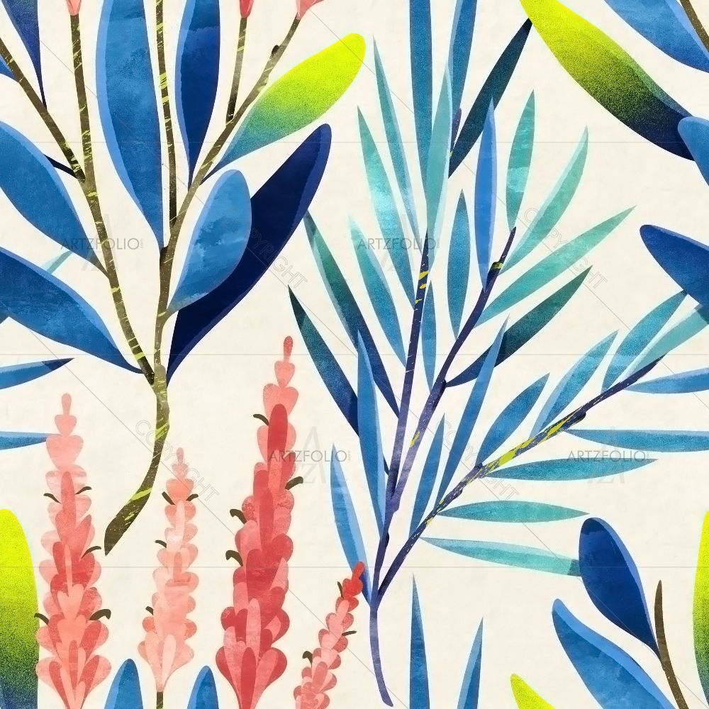 Floral Botanical Pattern D25 — Botanical custom art by ArtzFolio