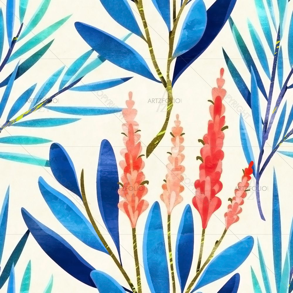 Floral Botanical Pattern D26 — custom-size art design 5016388