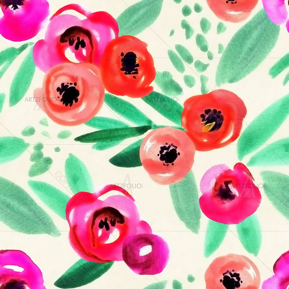 Watercolor Botanical Design D1 — custom-size art design 5016389