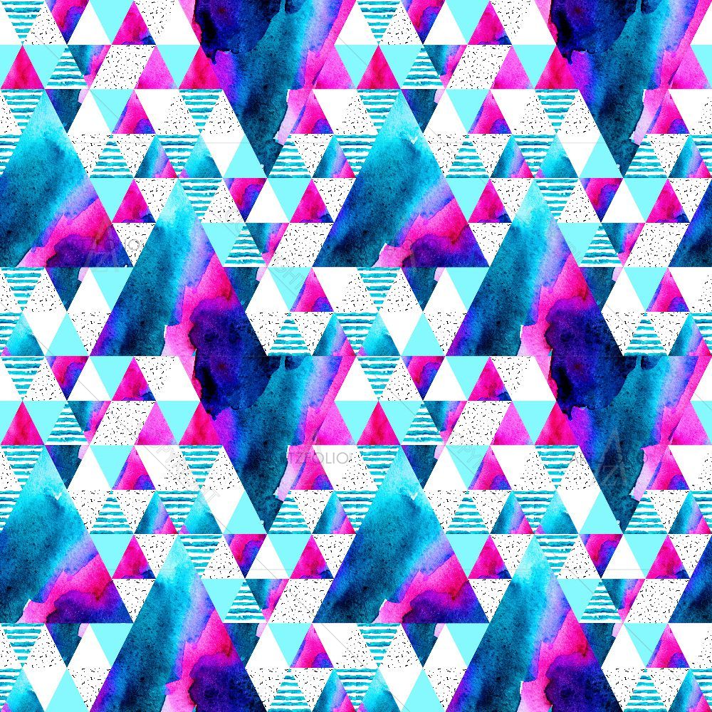 Watercolor Triangles D3 — Abstract custom art by ArtzFolio