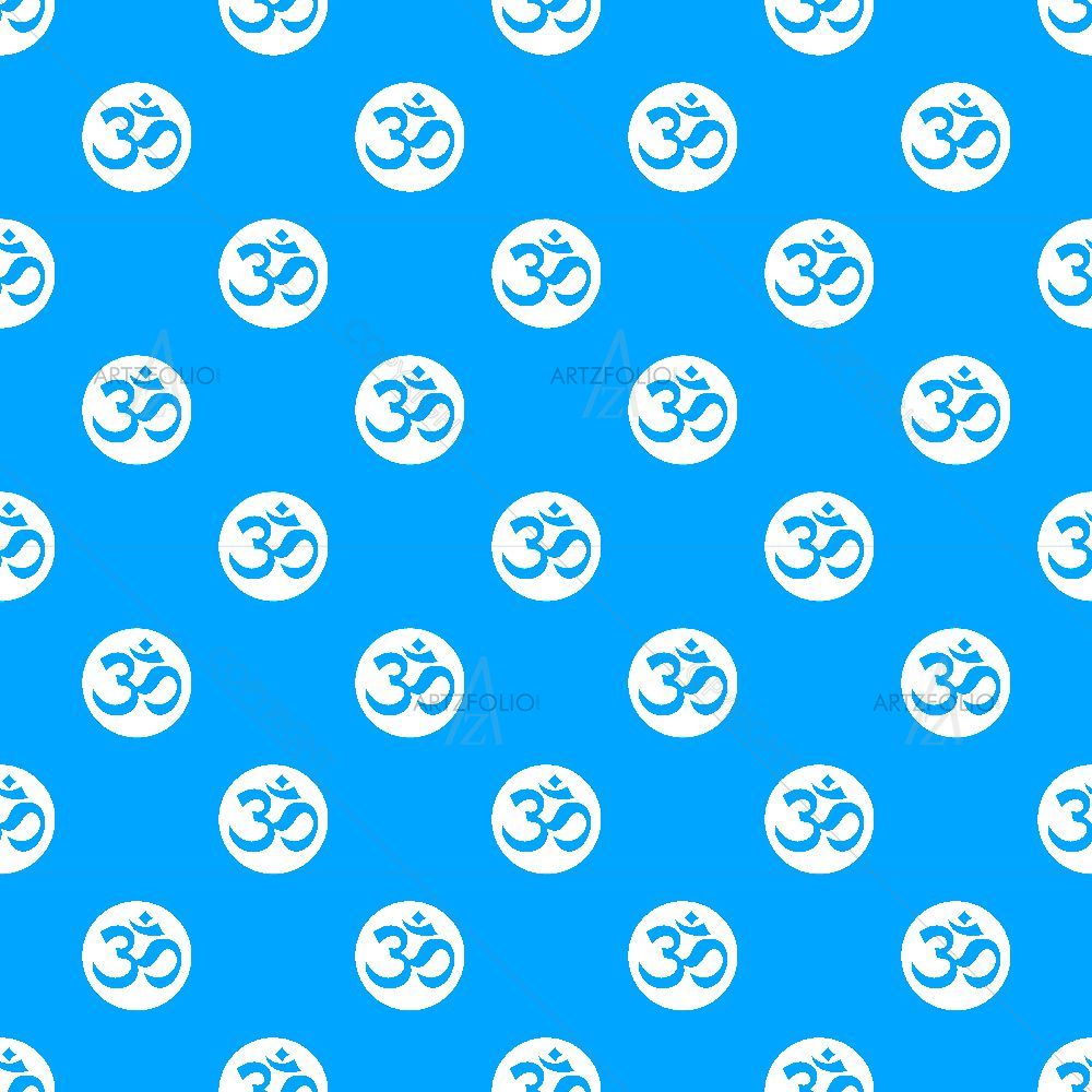 Blue Hindu Symbol Aum — Devotional custom art by ArtzFolio