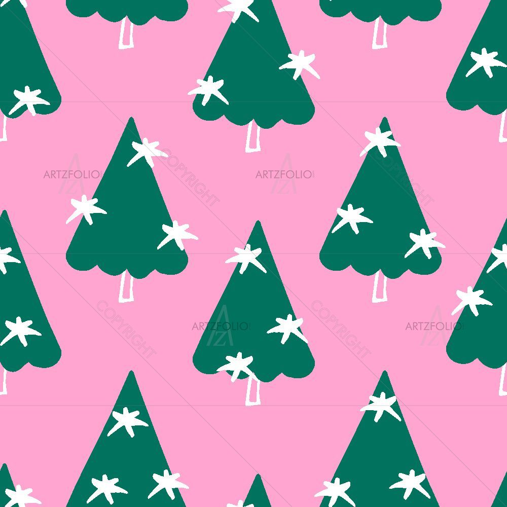 Hand-Drawn Christmas Trees — Devotional custom art by ArtzFolio