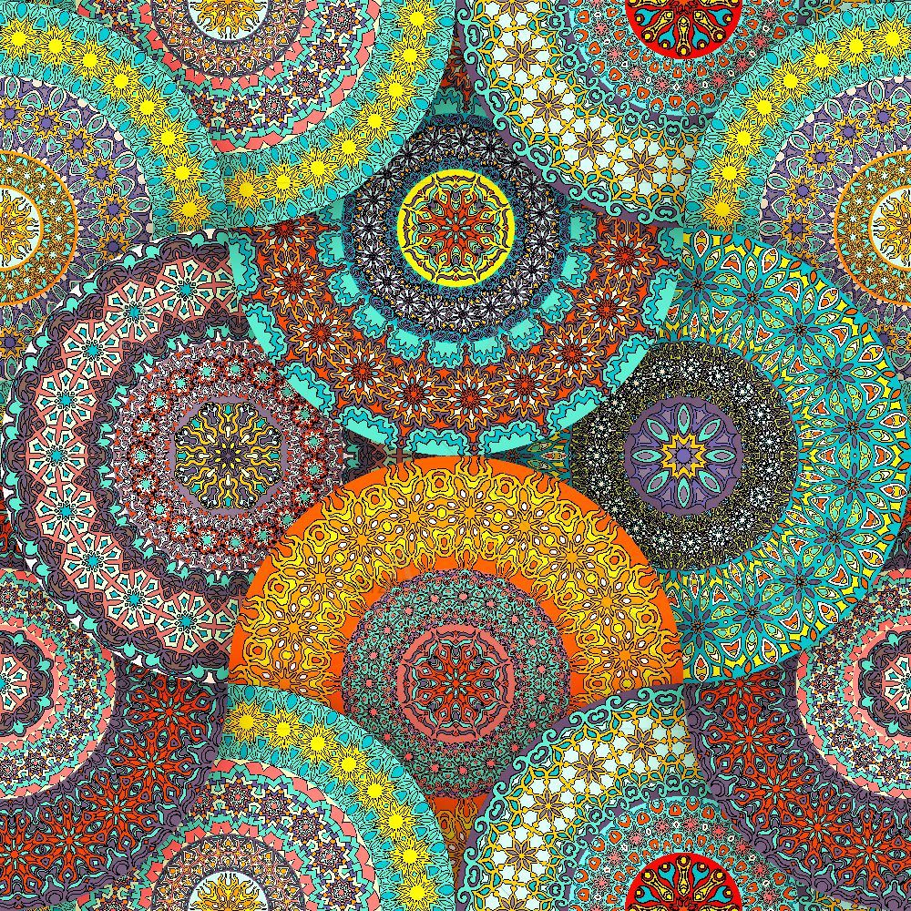 Vintage Floral & Mandala D15 — Devotional custom art by ArtzFolio