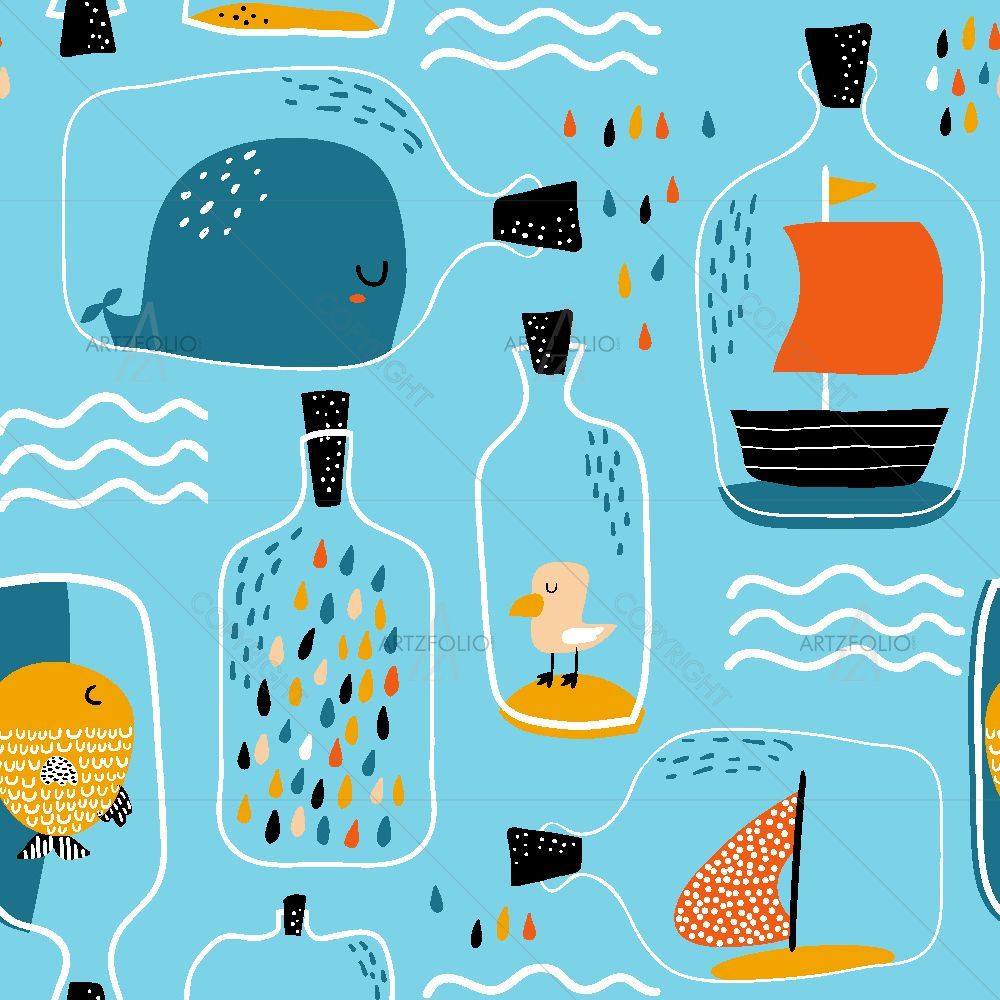 Sea Jar with Marine Elements — custom-size art design 5016438