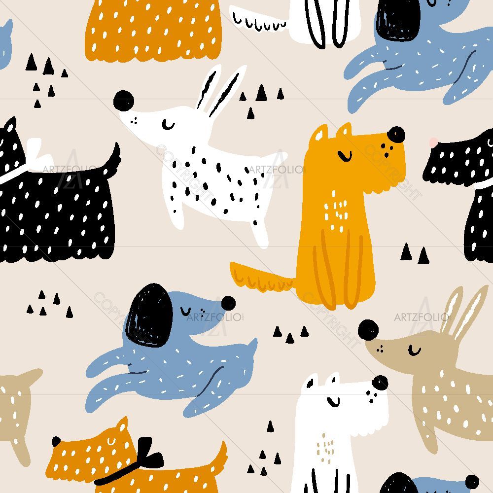 Hand-Drawn Animals — custom-size art design 5016446