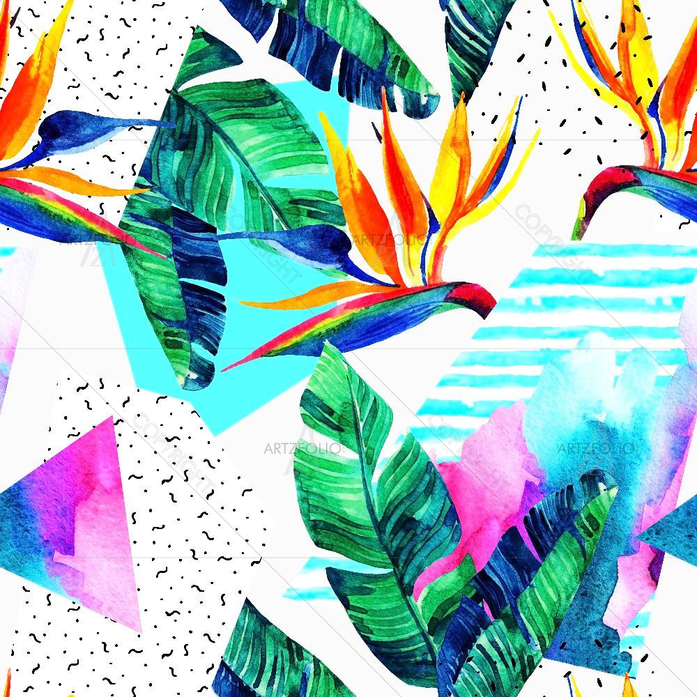 Summer Tropical Minimal Art — Botanical custom art by ArtzFolio