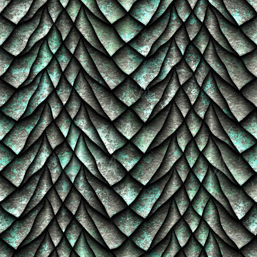 3D Metallic Dragon Scales — Abstract custom art by ArtzFolio