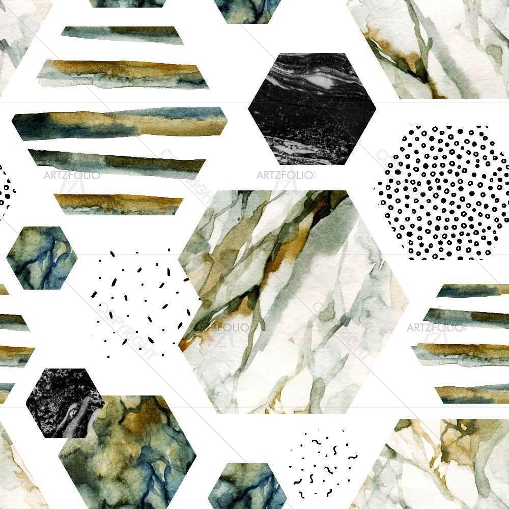 Colorful Hexagons D2 — Abstract custom art by ArtzFolio