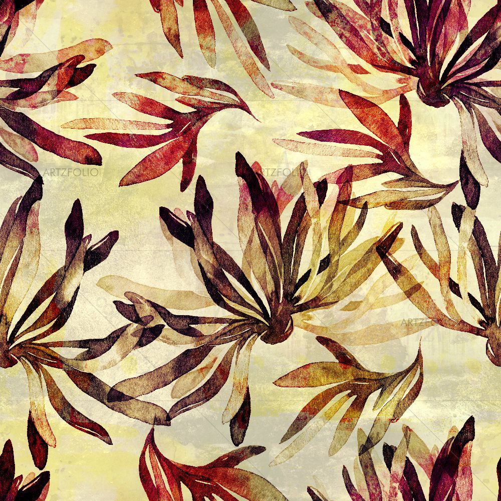 Abstract Flowers & Leaves — custom-size art design 5016500