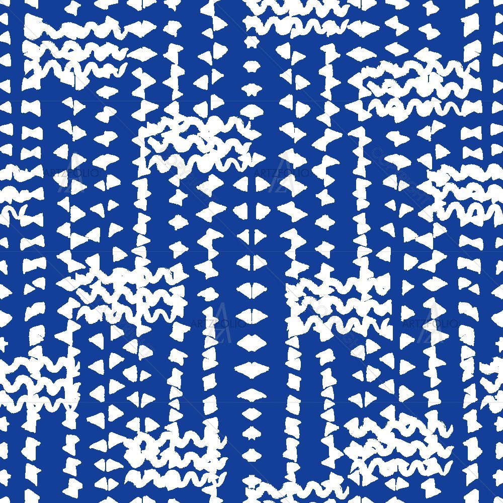 Indigo Batik Waves D2 — custom-size art design 5016503