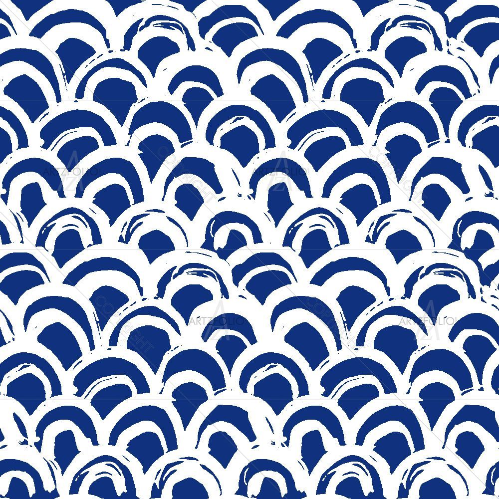 Indigo Batik Waves D3 — custom-size art design 5016506