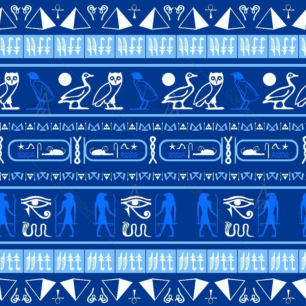 Hieroglyphic Egyptian Language Symbols — Devotional custom art by ArtzFolio