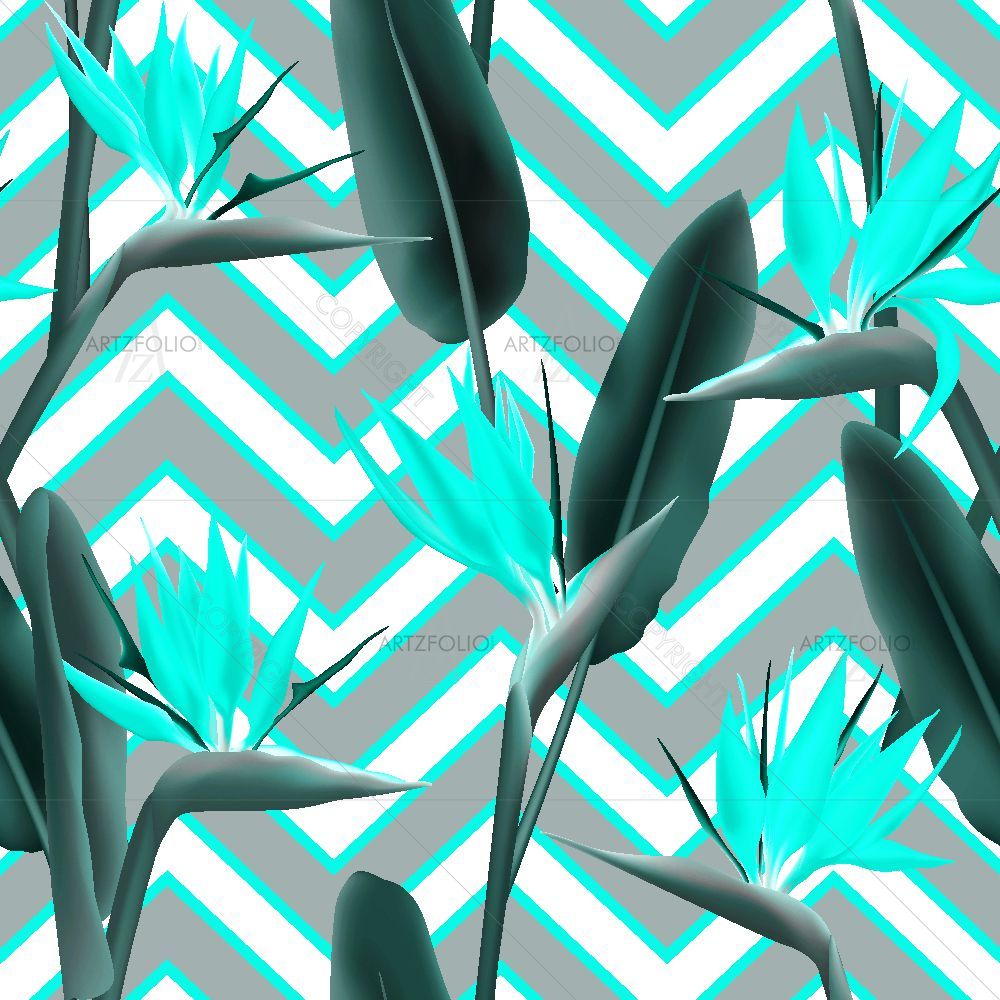 Modern African Crane Flower D1 — custom-size art design 5016537