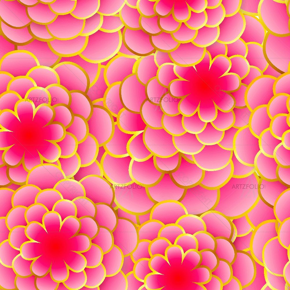 Colorful 3D Flowers D1 — Botanical custom art by ArtzFolio