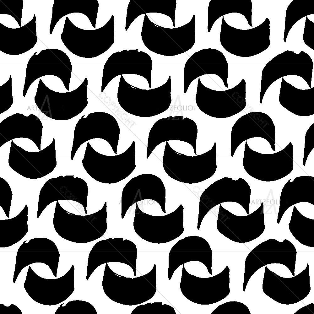 Monochrome Half Circles — Abstract custom art by ArtzFolio