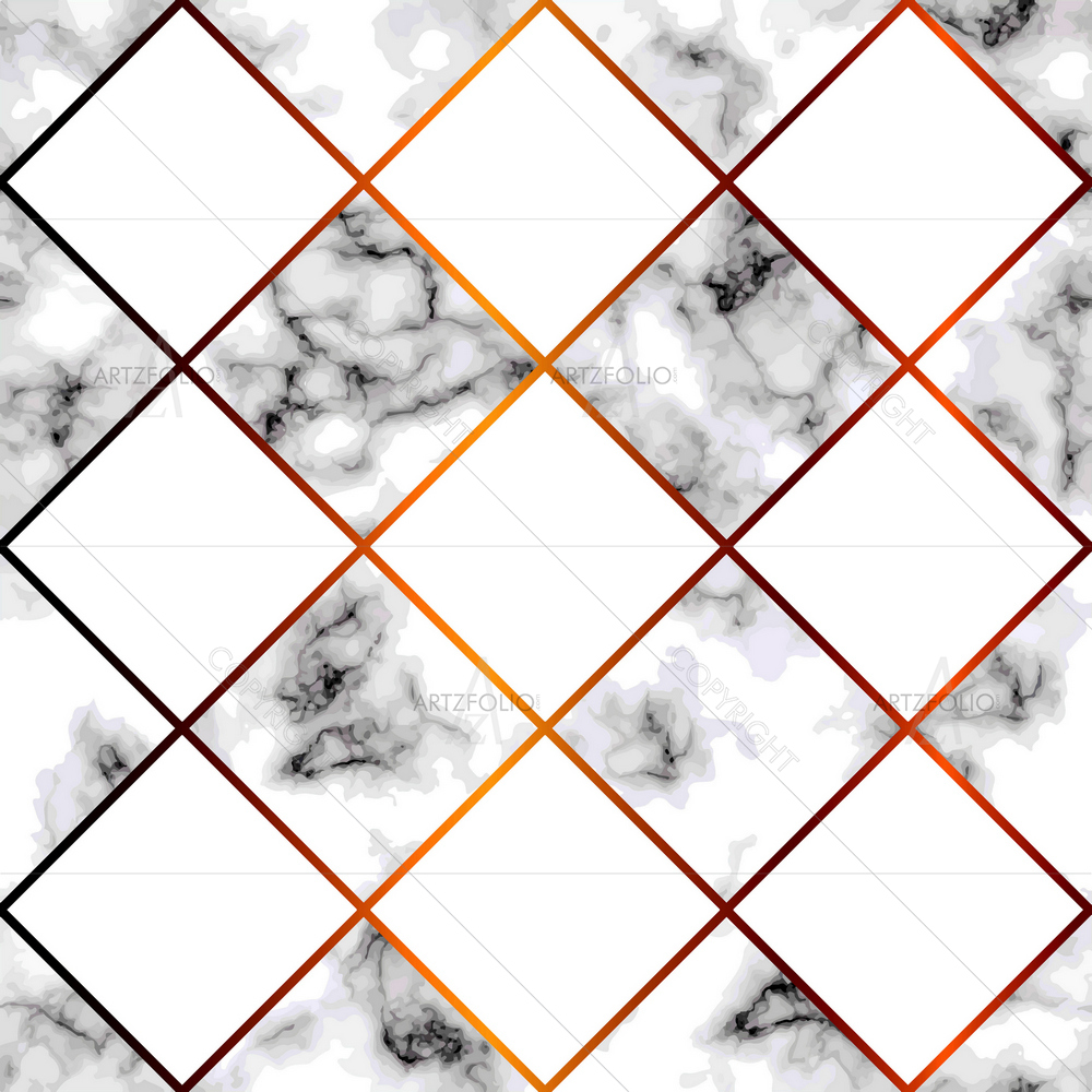 White Squares with Geometric Lines — Abstract custom art by ArtzFolio