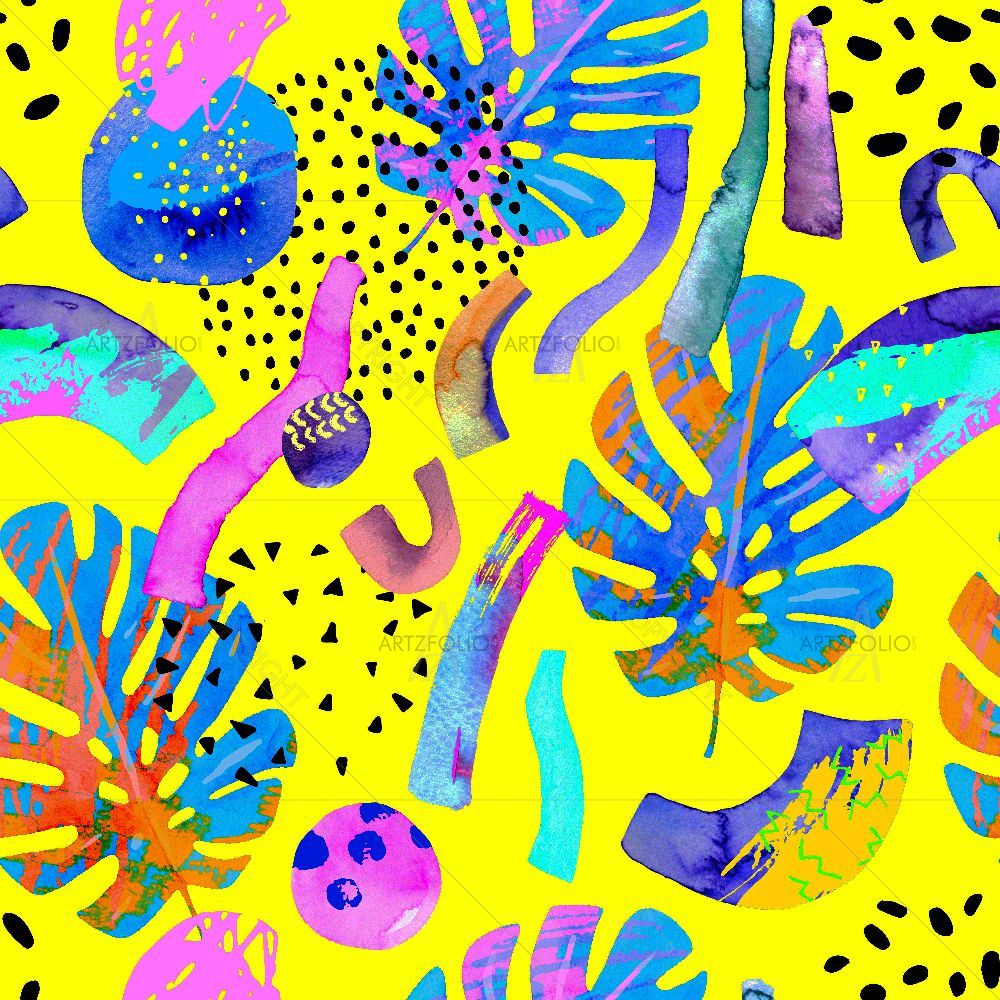 Abstract Watercolor Shapes D3 — custom-size art design 5016606