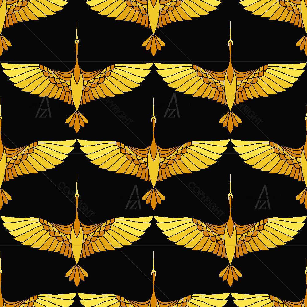 Japanese Ornamental Cranes — Abstract custom art by ArtzFolio
