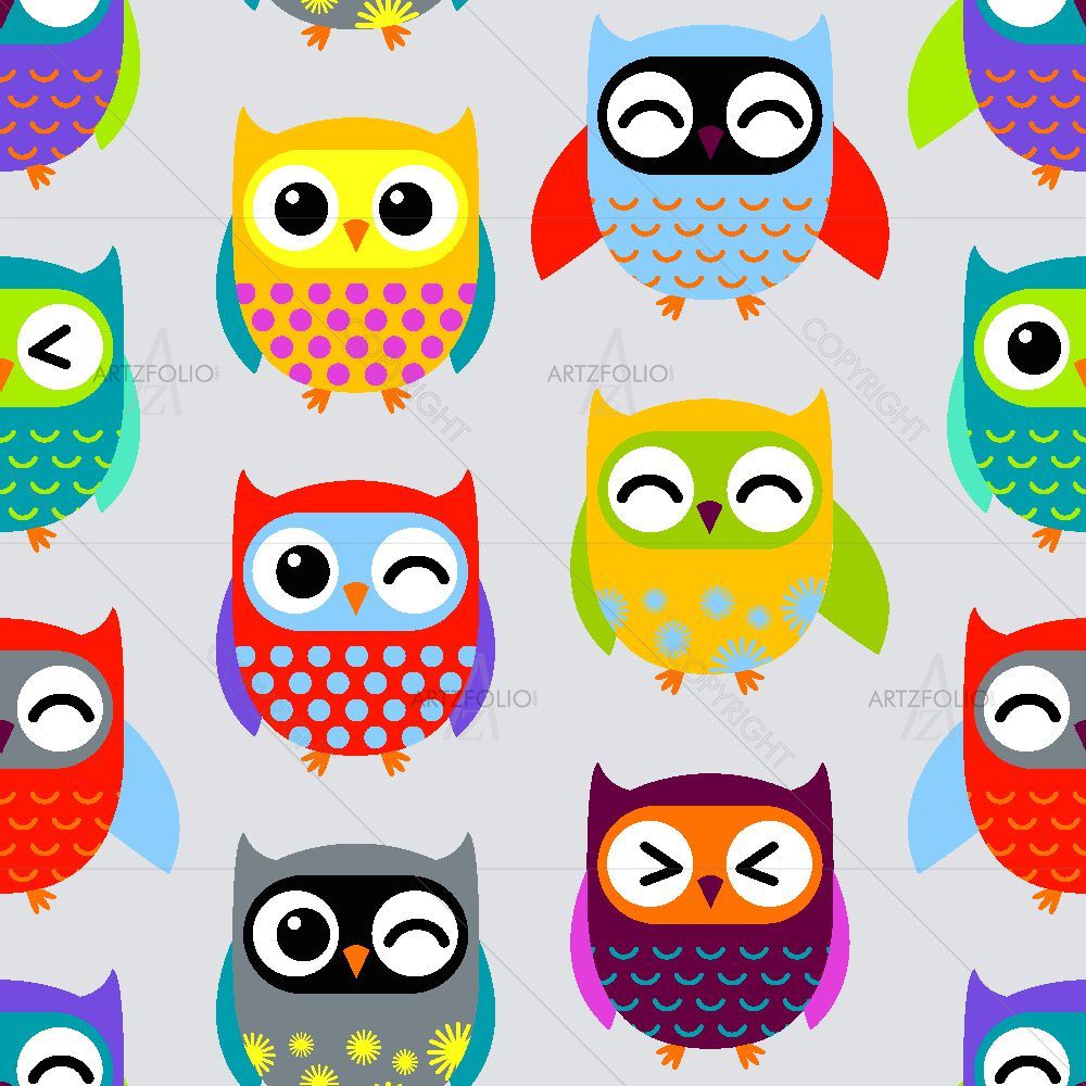Owls Pattern D2 — custom-size art design 5016616
