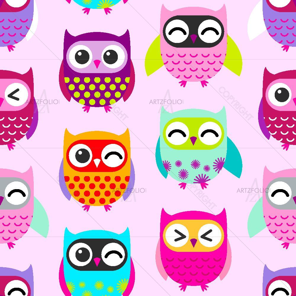 Owls Pattern D3 — custom-size art design 5016617
