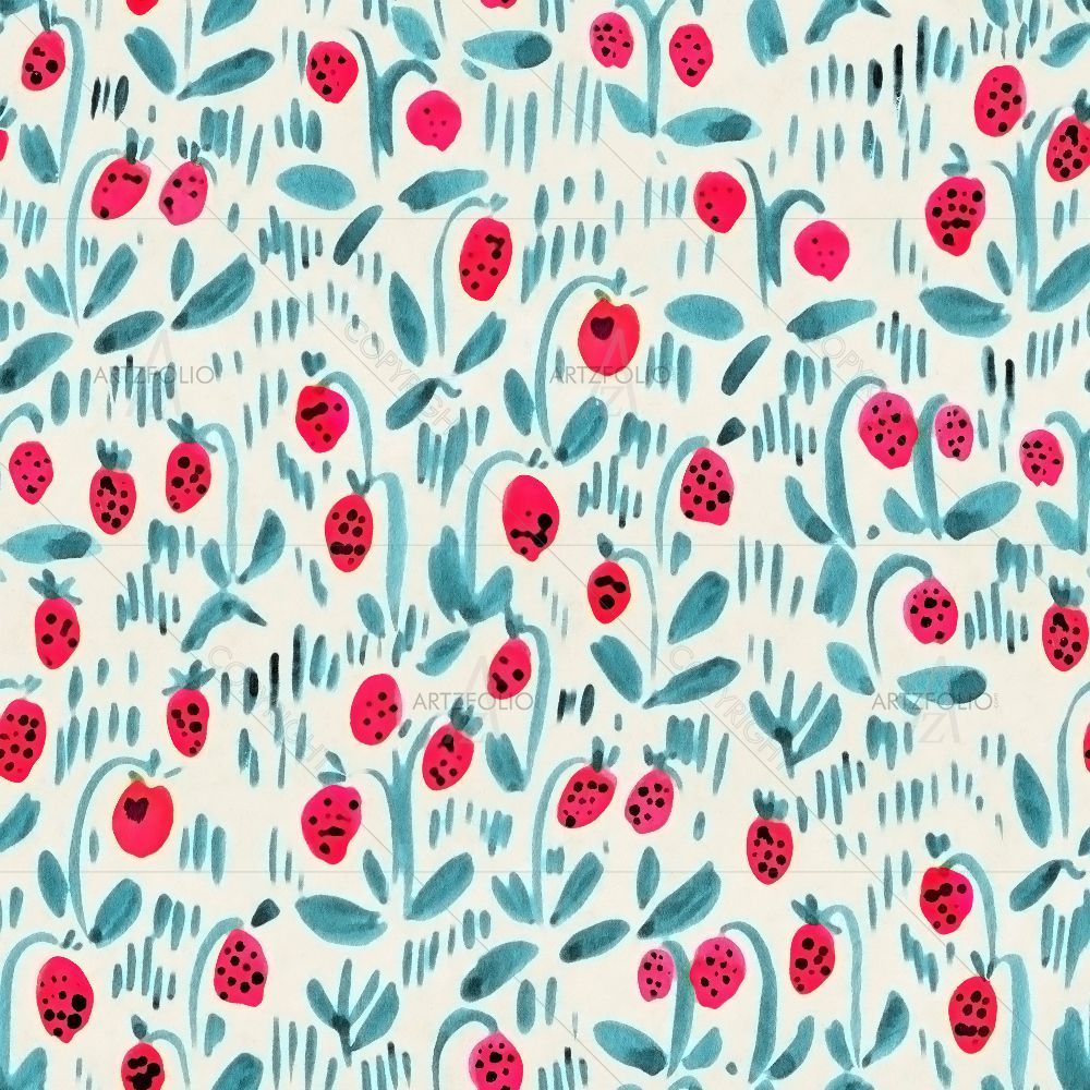 Watercolor Floral Pattern D51 — custom-size art design 5016636