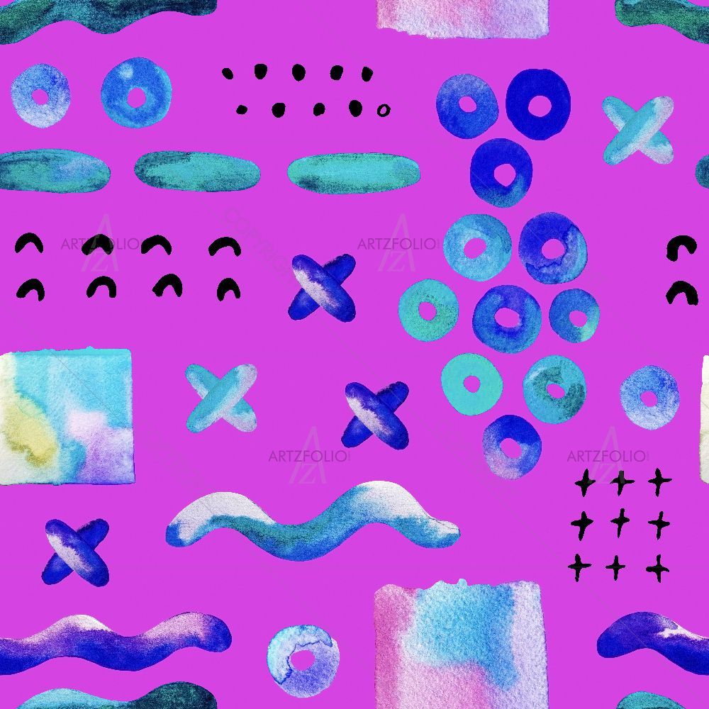 Abstract Watercolor Shapes D4 — custom-size art design 5016644
