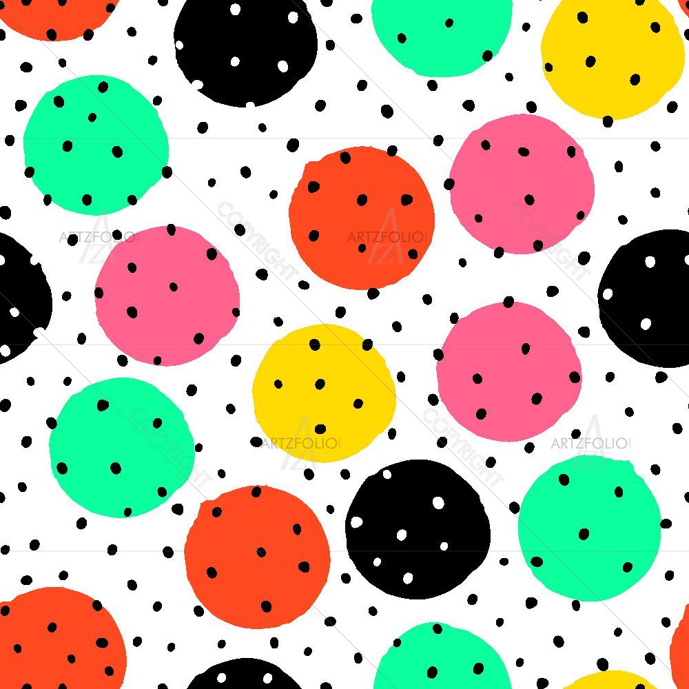 Hand-Drawn Polka Dots — Abstract custom art by ArtzFolio