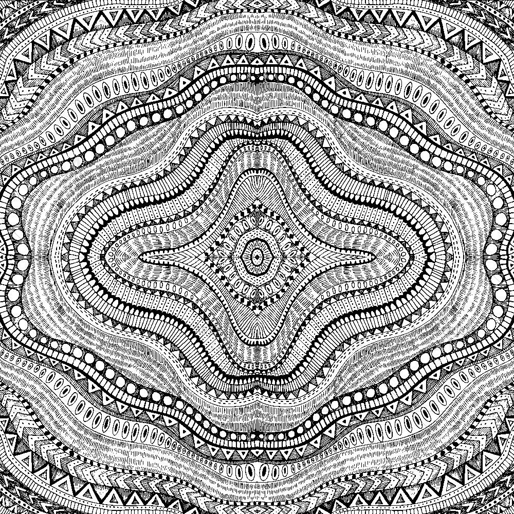 Ethnic Geometric Abstraction D2 — custom-size art design 5016661