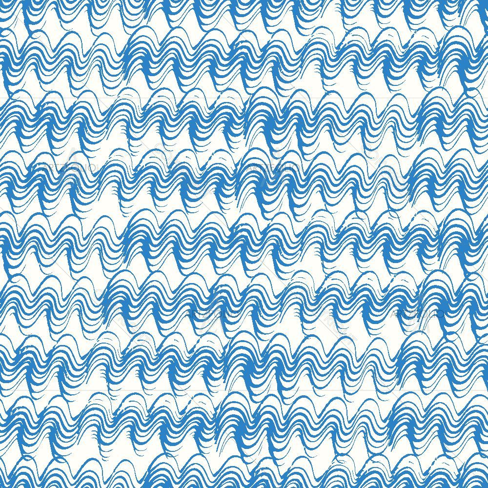 Hand-Drawn Waves D3 — custom-size art design 5016667
