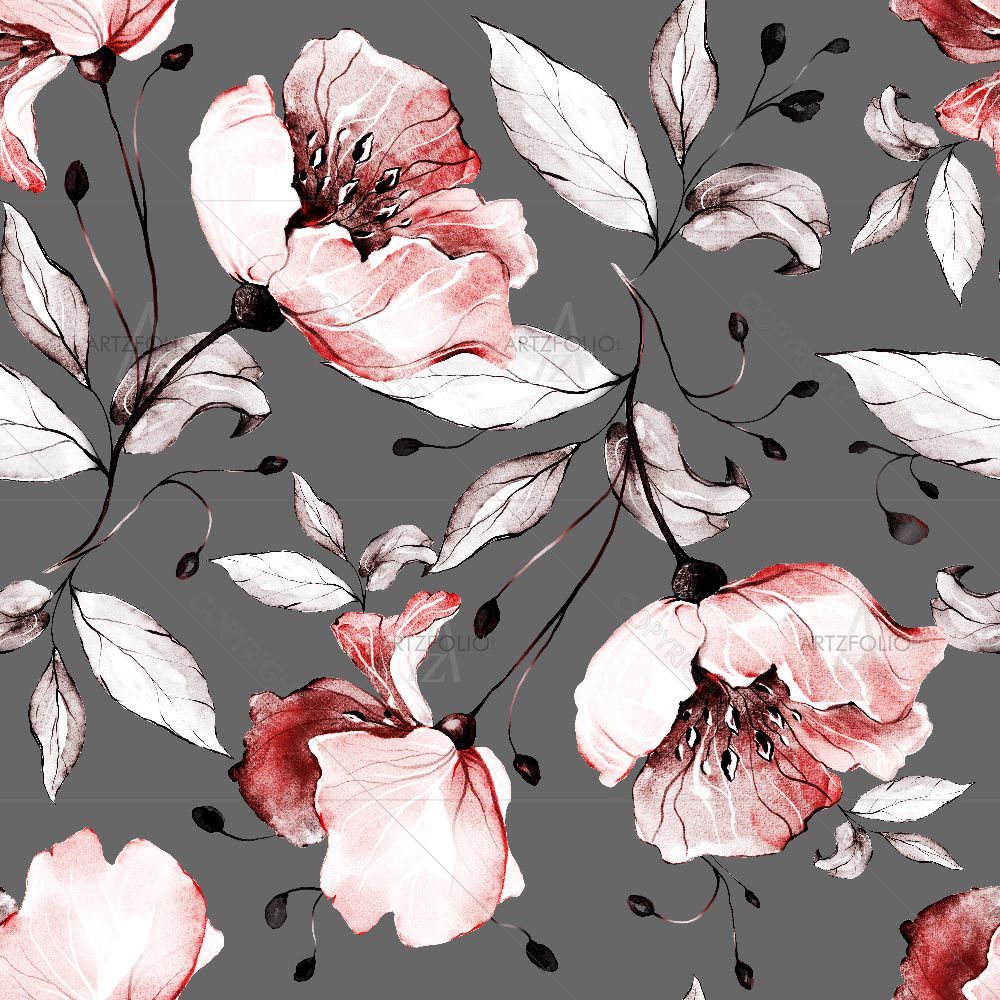 Hand-Drawn Spring Flowers — custom-size art design 5016678