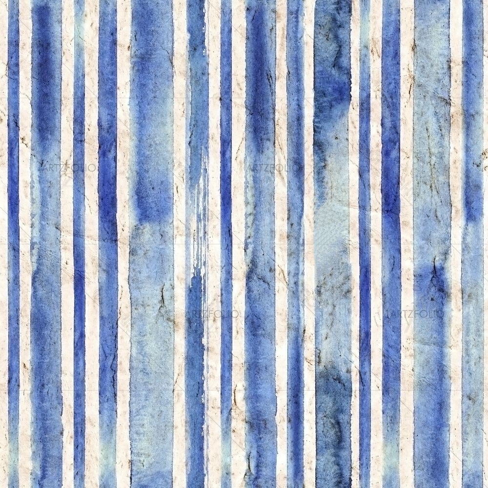 Vintage Blue Stripes — Abstract custom art by ArtzFolio