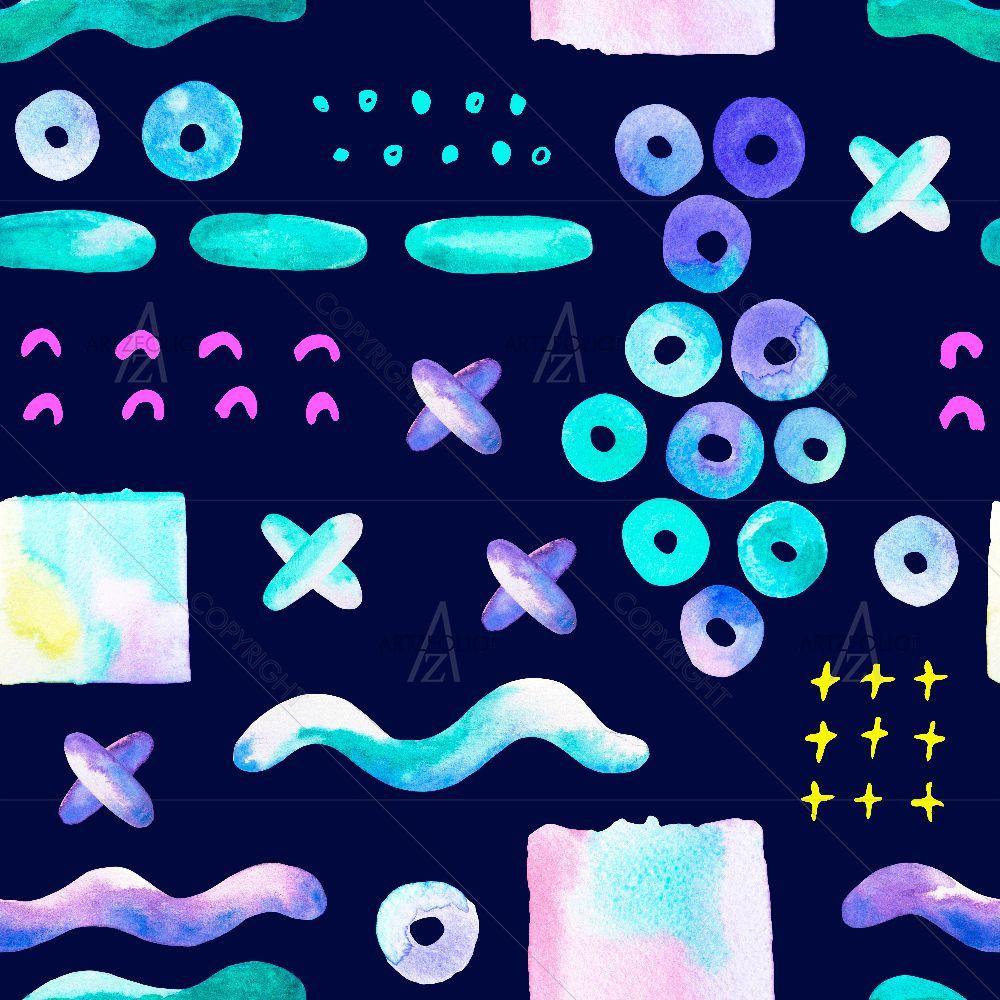 Abstract Watercolor Shapes D5 — custom-size art design 5016689