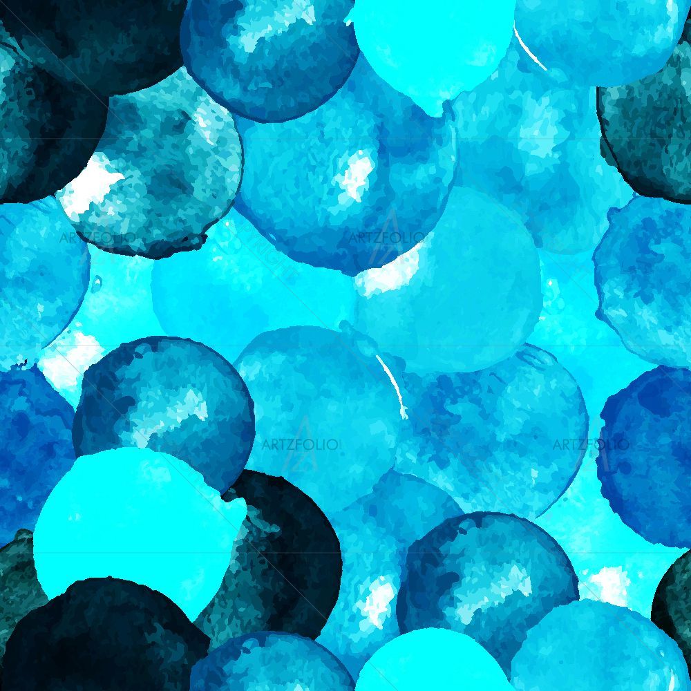 Blue Watercolor Circles — Abstract custom art by ArtzFolio